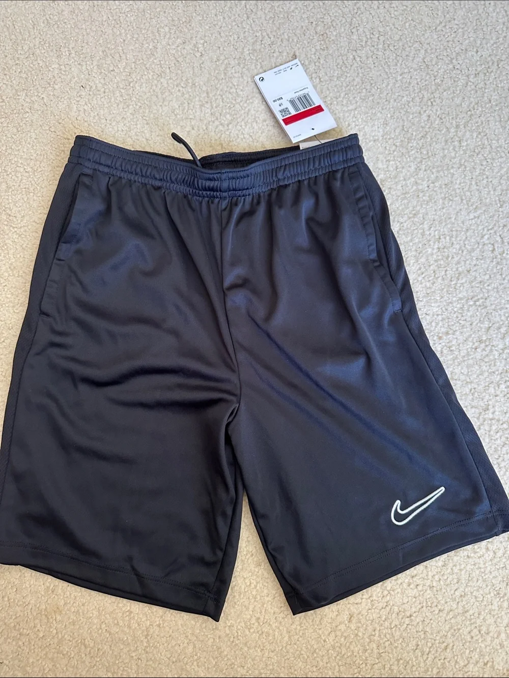 Nike Black Boys' Athletic Shorts with White Swoosh